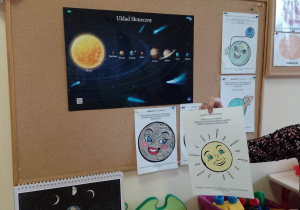 Nauczycielka opowiada dzieciom o Słońcu